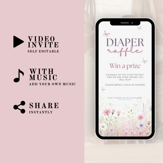 Editable Baby in Bloom baby shower invitation template in Canva shown on phone